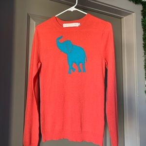 Tracy Negoshian Coral Elephant Sweater